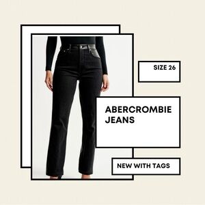 Abercrombie 90s Mixed Fabric Ultra High Rise Jean - size 26 - NEW WITH TAGS